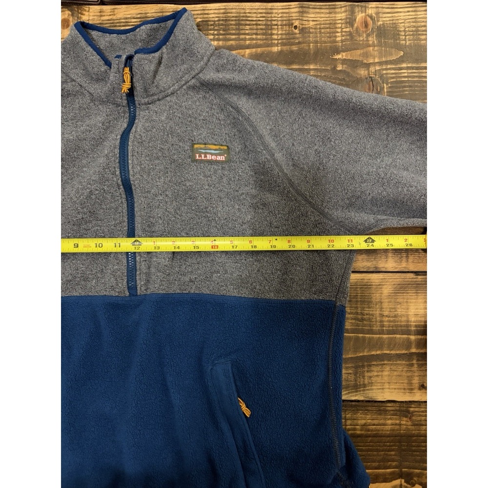 L.L.Bean Mountain Classic Fleece Quarter Zip Pullover Gray Blue Men’s Large - Picture 7 of 9